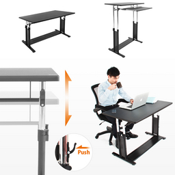 机も、執筆や作画作業の大事な道具です。体に合う高さに調整できる、昇降機能付きデスク２種発売。