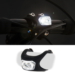 ハンドルの「デッドスペース」を有効活用し、夜間走行の安全性向上。X型構造の自転車用ライト発売。