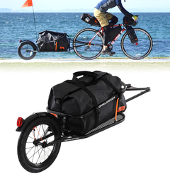 自転車で連泊キャンプもなんのその！機動性と利便性を両立させた、大型防水バッグつきトレーラー発売。
